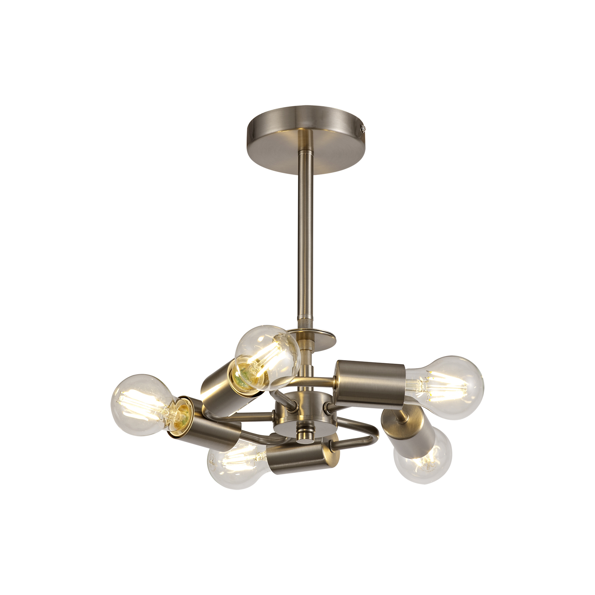 D0508  Baymont Semi Flush 5 Light Satin Nickel